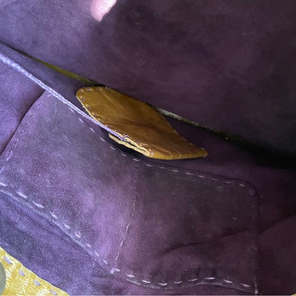 Boho style Green Leather Purse - Picture 4 of 5